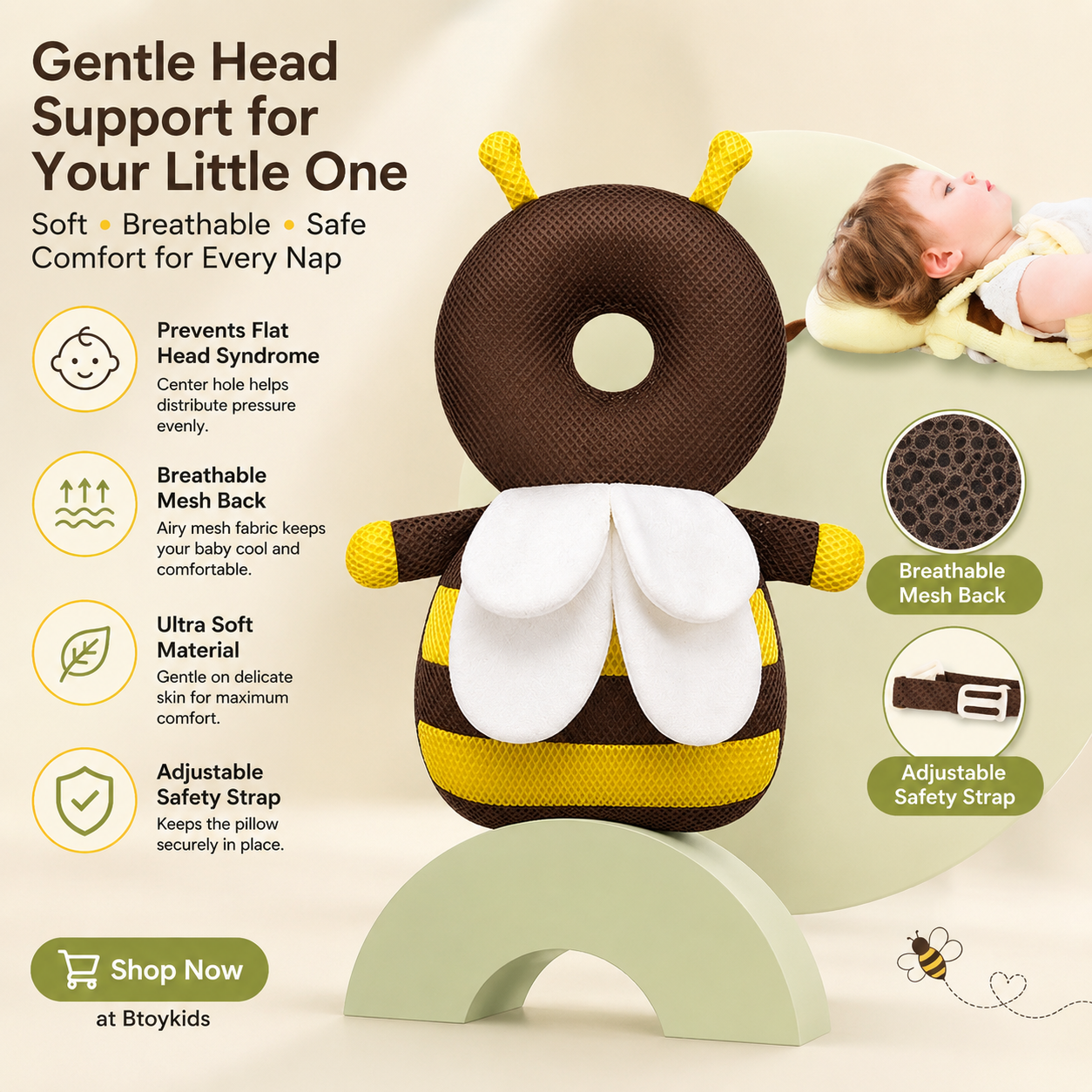 Baby Head Protection Backpack – Anti-Fall Safety Cushion for Toddlers