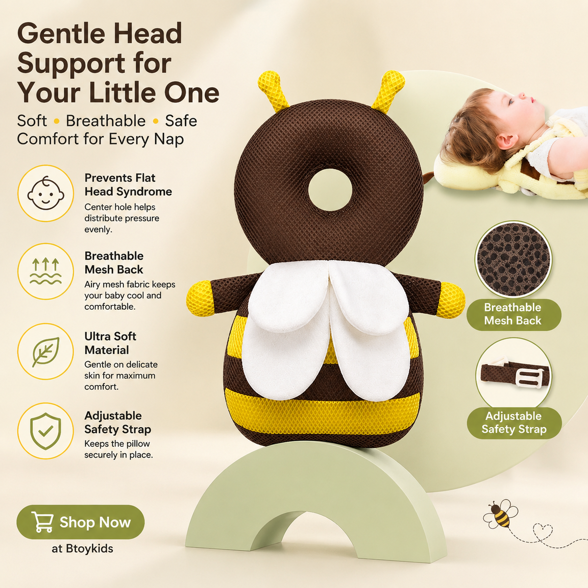Baby Head Protection Backpack – Anti-Fall Safety Cushion for Toddlers