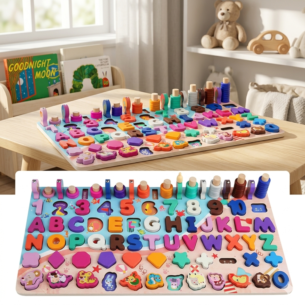 Wooden Montessori Learning Blocks for Toddlers