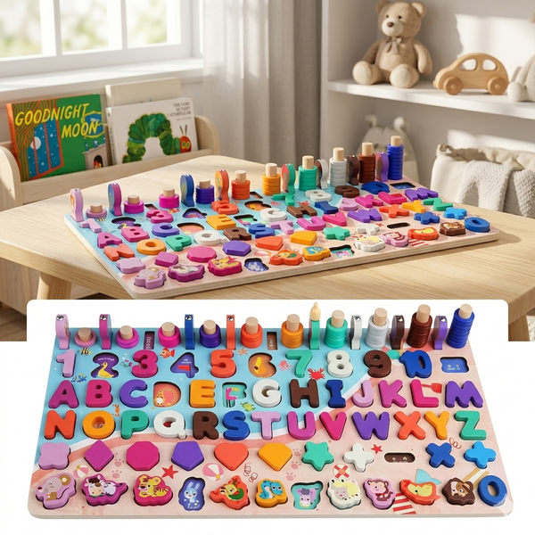 Wooden Montessori Learning Blocks for Toddlers