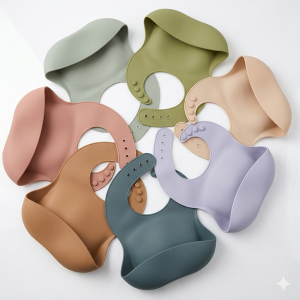 Silicone Baby Bib with Food Catcher | Waterproof Feeding Bib