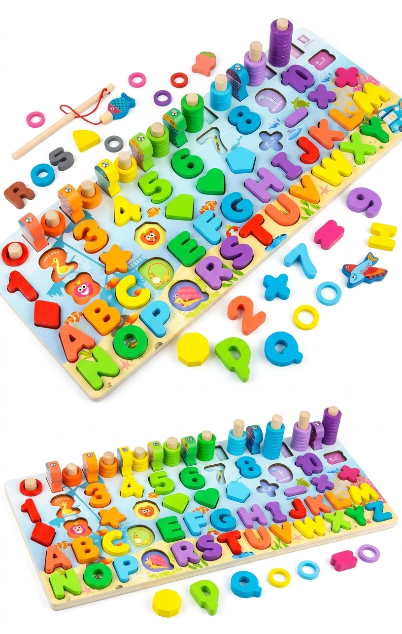 Wooden Montessori Learning Blocks for Toddlers